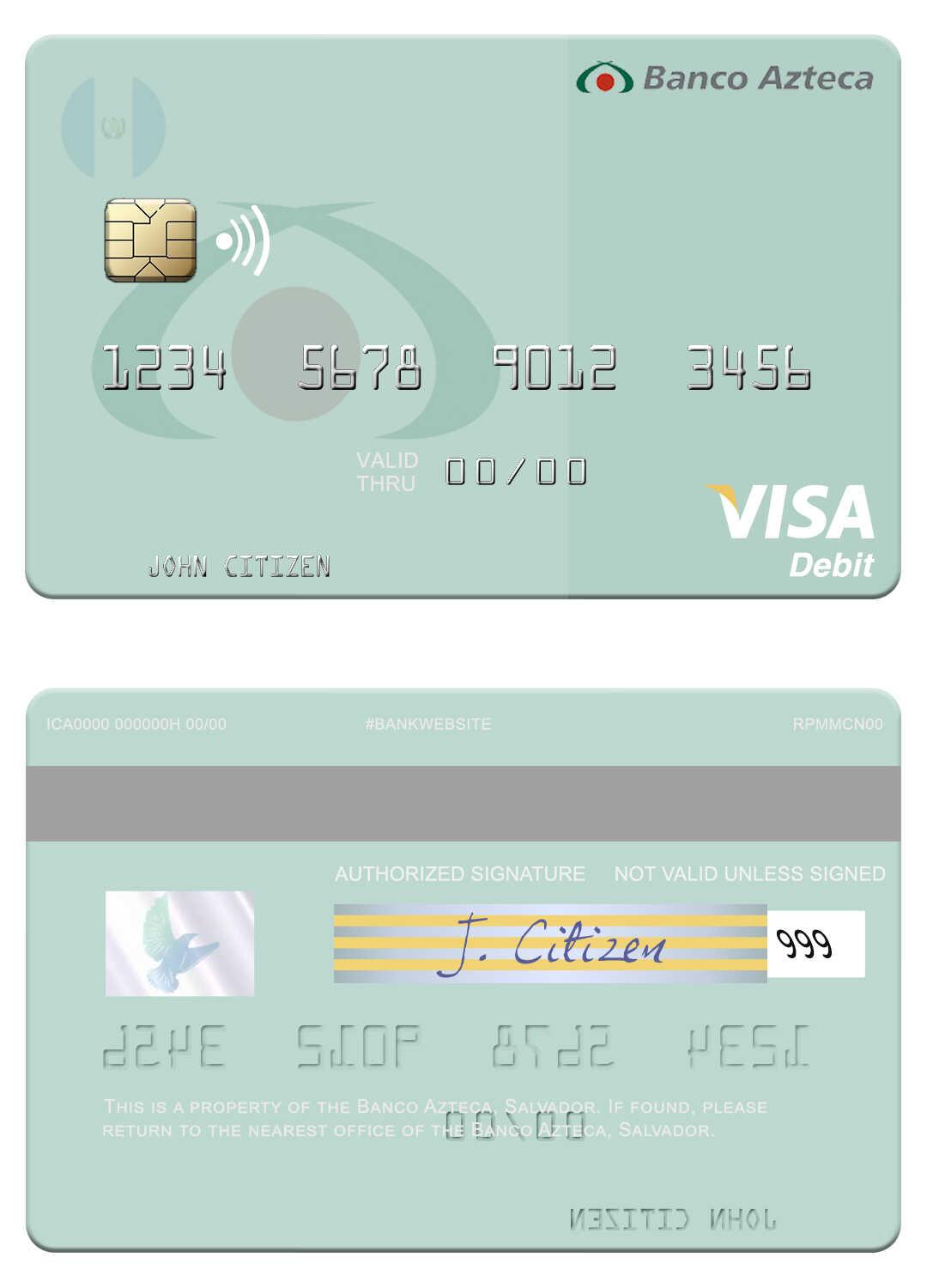 Salvador Banco Azteca visa debit card